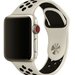 Curea iUni compatibila cu Apple Watch 1/2/3/4/5/6/7, 44mm, Silicon Sport, Crem/Negru